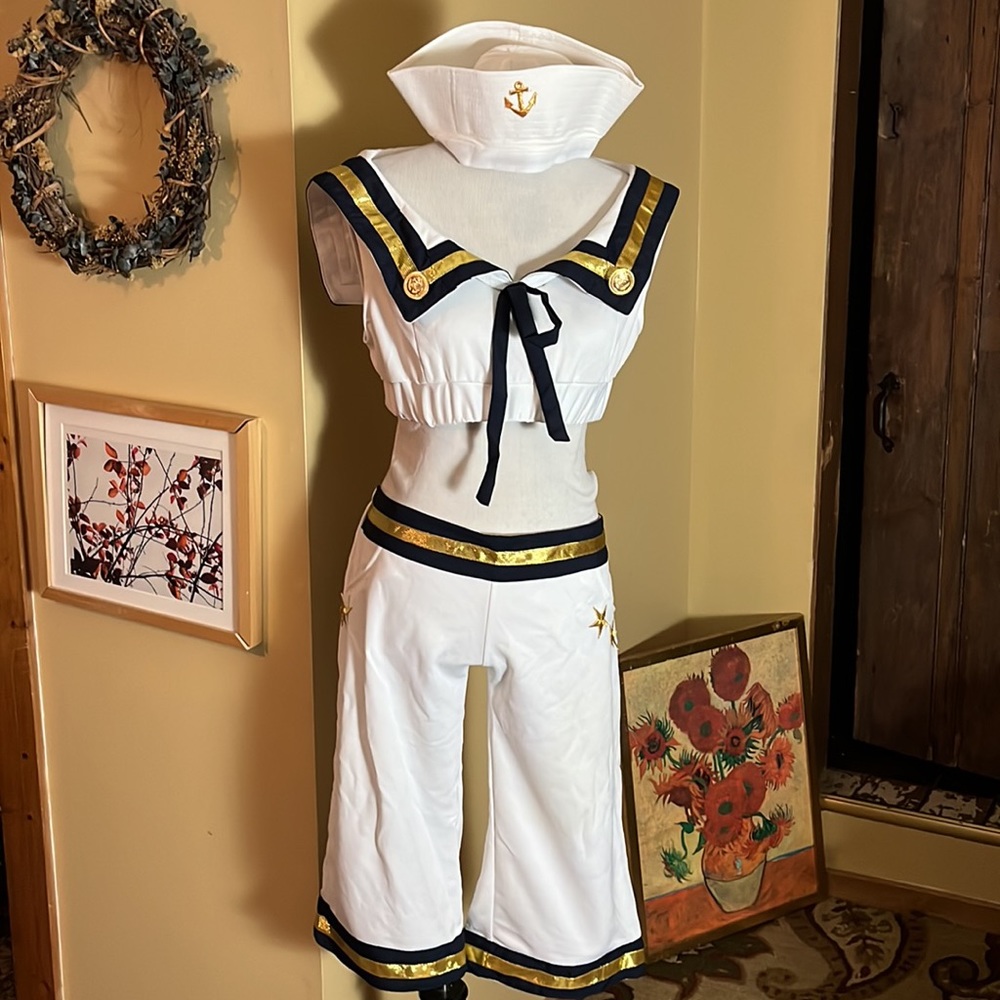 Vtg Sexy Sexy Navy Boat Captain DressUp sz Medium/Large WOW MATEY! by Delicious - Picture 2 of 16